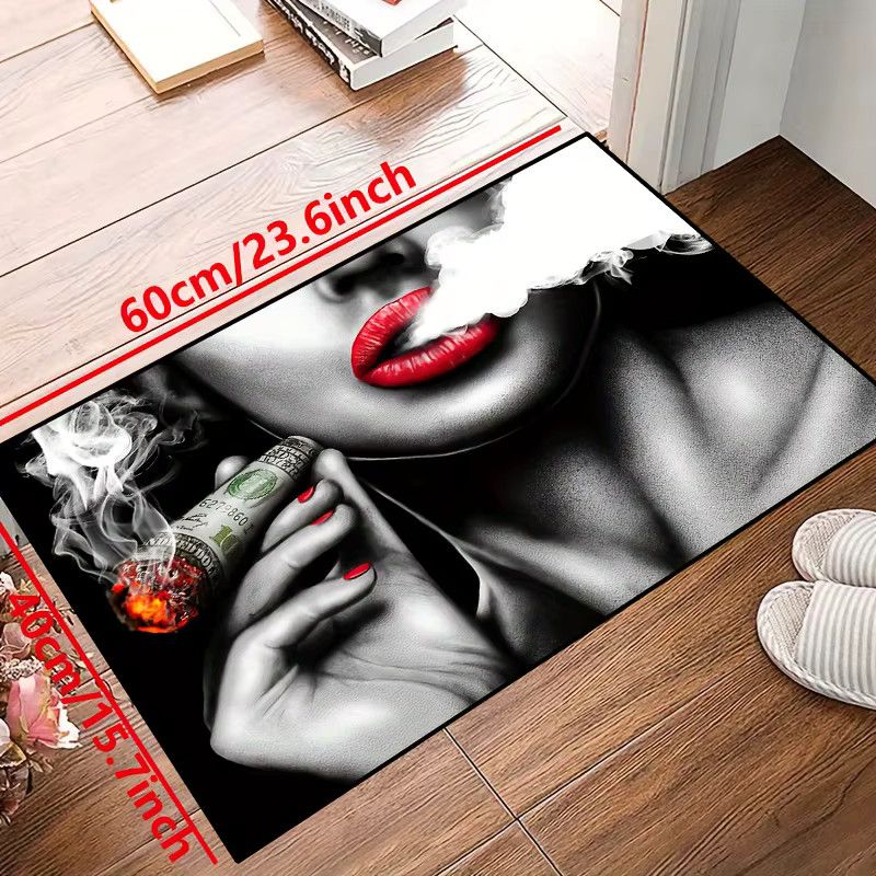 Beauty Smokes Rutschfeste Bodenmatte mit Lippenkunst-Design für den Eingangsbereich - Bild 4