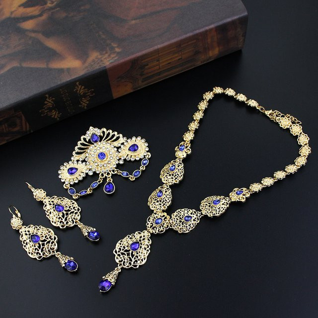 Sunspicems Schmuck-Set, Gold, Kristall, Damen, Hochzeit - Bild 1