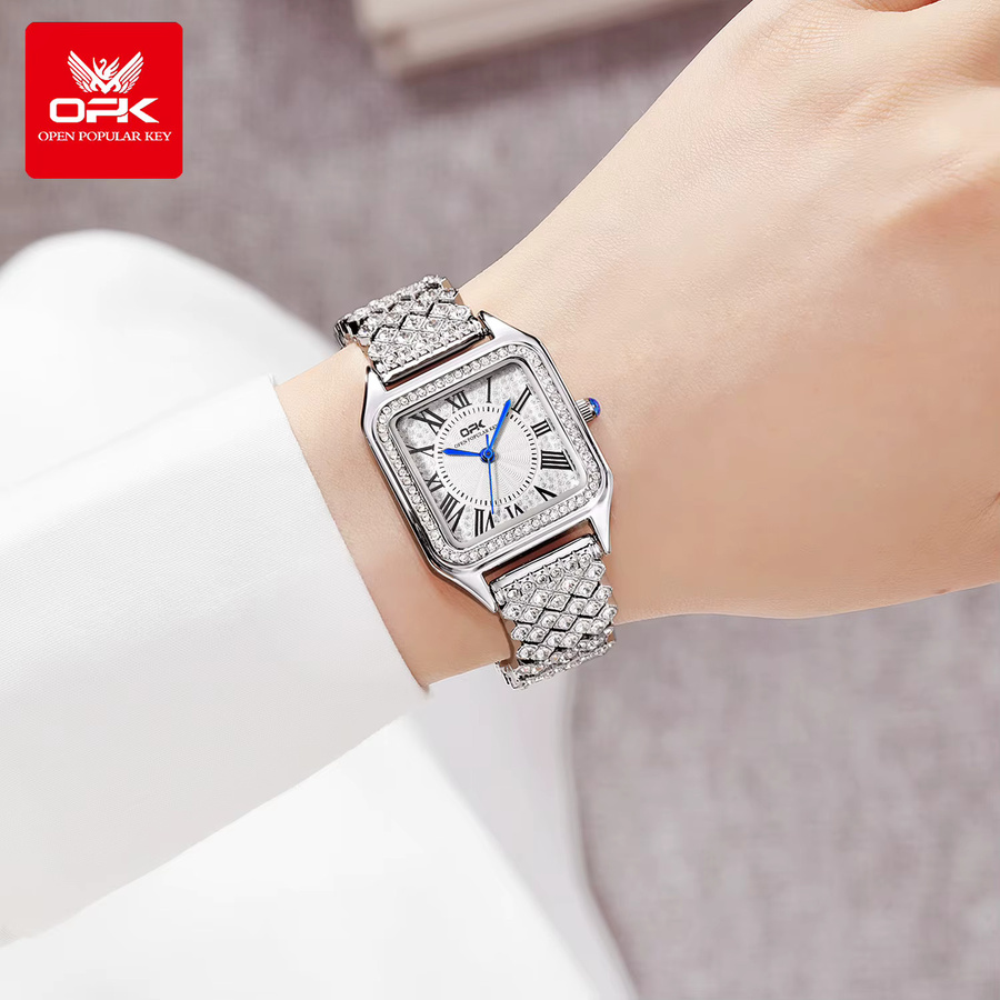 OPK Armbanduhr, Diamant, Edelstahl, Quarz, Silber, Damen - Bild 3