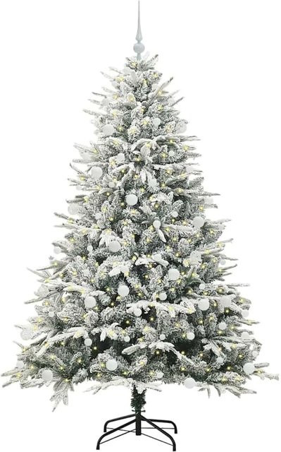 vidaXL Künstlicher Weihnachtsbaum als Tischmodell in Grün mit warmweißer LED-Beleuchtung und Kugelset - Bild 1