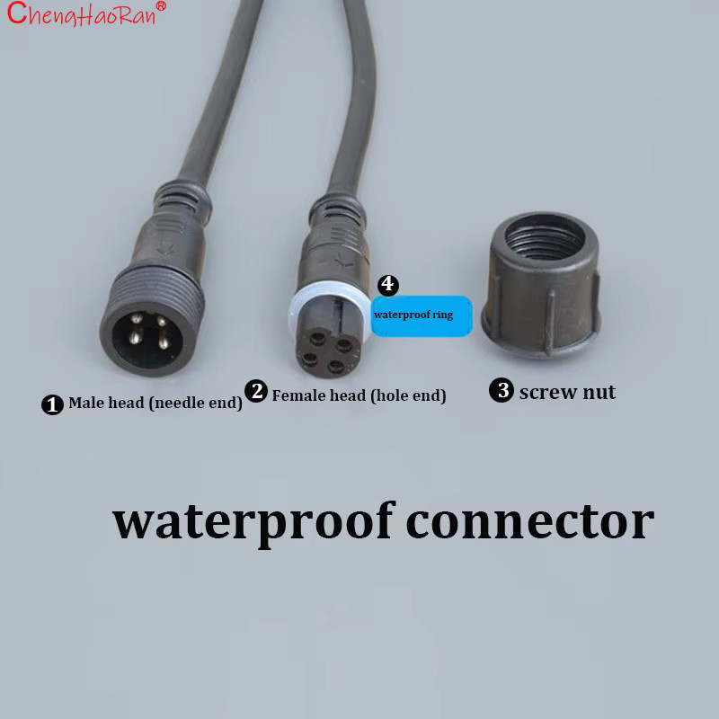 ChengHaoRan 4-in-1 Wasserdichtes Schnellverbinder-Kit Industrielle Outdoor-LED-Kabelverbinder Set in Schwarz - Bild 2