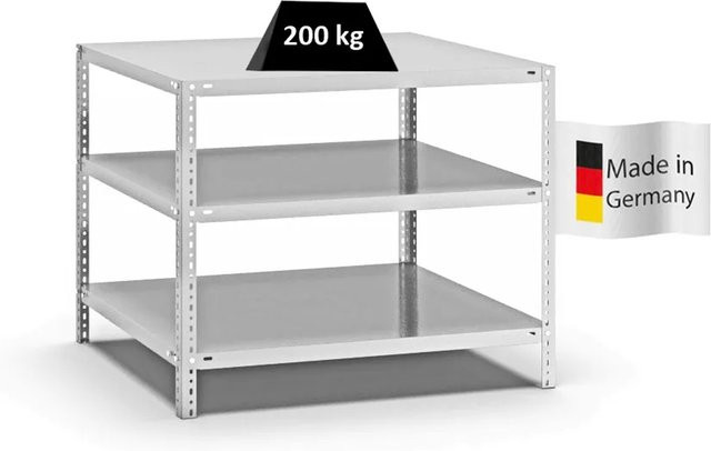 PROREGAL Fachbodenregal Medium-Duty Grundregal mit 3 Ebenen, Lichtgrau, H x B x T: 80 x 100 x 80 cm - Bild 1