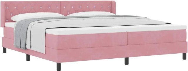 vidaXL Boxspringbett mit Matratze in Rosa, Hybrid-Konstruktion, B/T: 200 x 200 cm - Bild 1