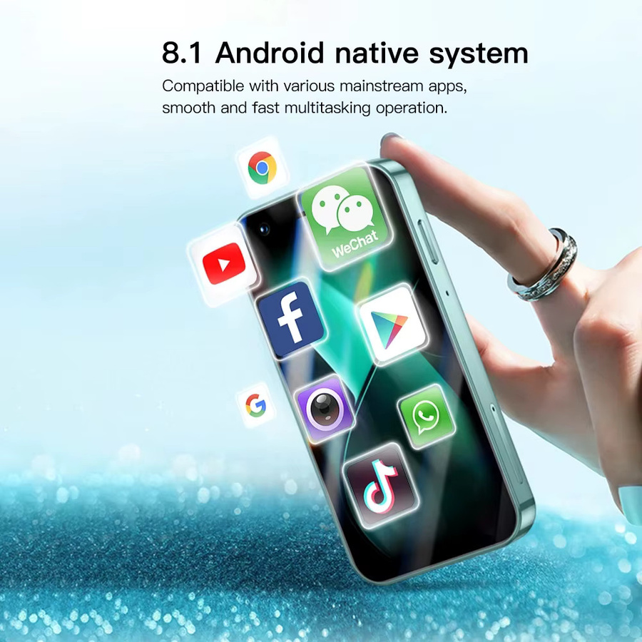 SOYES P70 Pro Max Mini Smartphone mit 3,0 Zoll Display, Android 8.1, Face ID, Dual SIM und 2000 mAh Akku in Grün - Bild 2