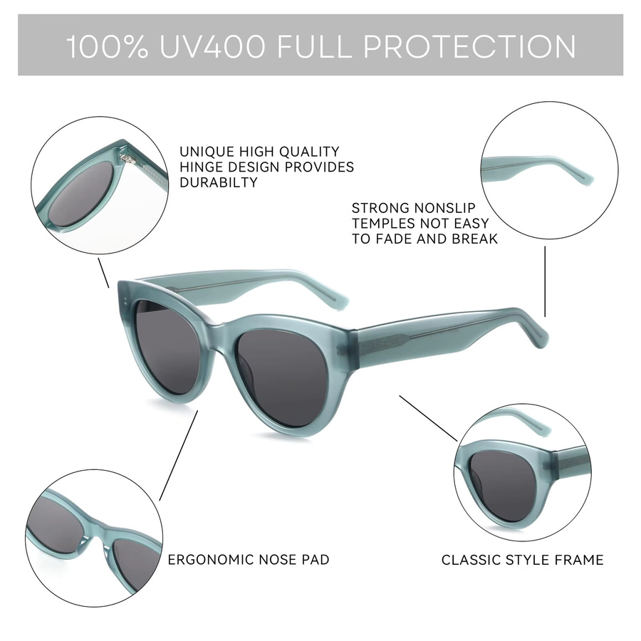 ZENOTTIC Cat-Eye Sonnenbrille, Damen, Vollrand, Acetat - Bild 3