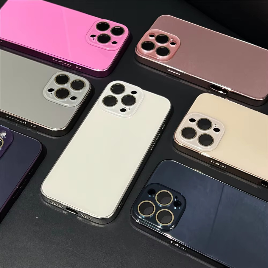 Xeber Glas-Handyhülle für iPhone in Pink mit Kameraschutz und stoßfestem Gehäuse - Bild 3