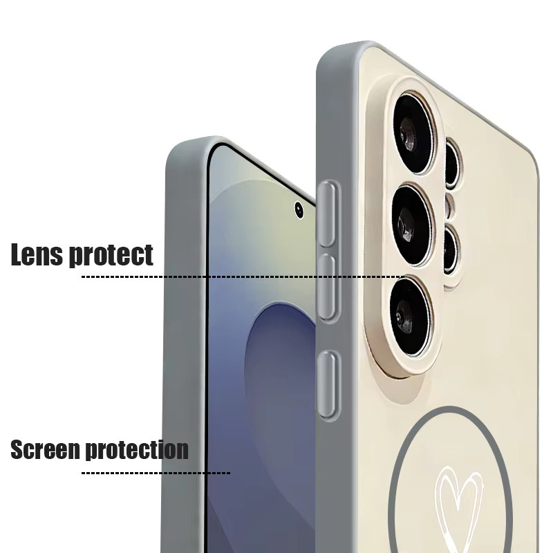 Magnetische Handyhülle mit Herz-Print für Samsung Galaxy S26 S25 S24 S23 Ultra S25 FE A57 A37 A17 A56 A55 A36 A16 A15 5G in Grün - Bild 4