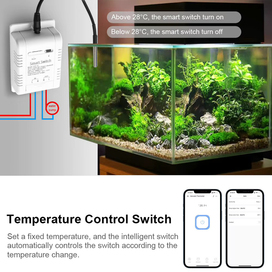 Scimagic-RC Smart Switch 16A 3000W WIFI-Überwachungstemperatursensor Intelligenter Thermostat in Weiß Kompatibel mit Alexa Tuya oder EWELINK App - Bild 4