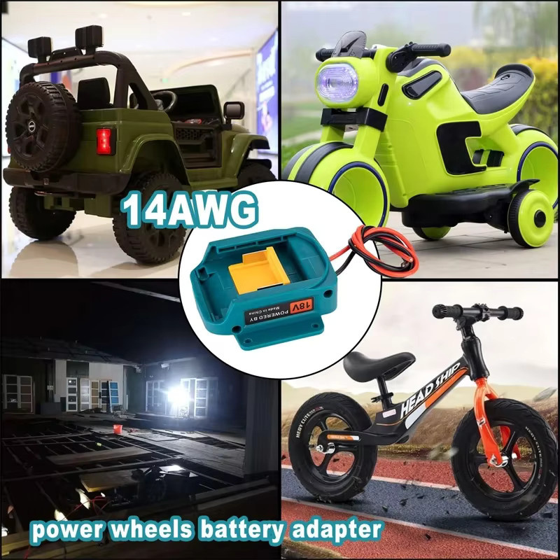 Power Wheels Adapter für Makita 18V Li-Ionen-Akku in Petrol als DIY Stromanschluss und Dockinghalterung für Elektrowerkzeuge, RC-Spielzeug und Robotik - Bild 4