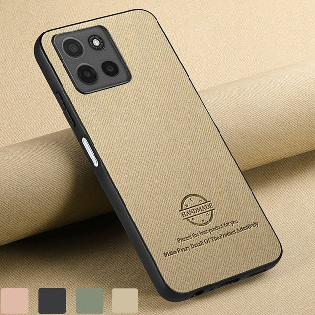 Luxus Leder-Rückenschutzhülle Armor für Motorola Moto G86 G06 Power G56 G66Y G66J G77 G67 5G in Schwarz - Bild 1