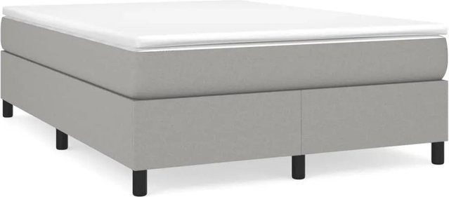 vidaXL Boxspringbett in Hellgrau mit Stoffbezug, B/T/H: 140 x 200 x 35 cm - Bild 1