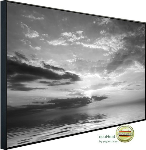 papermoon Infrarotheizung EcoHeat Meer Schwarz Weiss mit Matt-Effekt und App-Steuerung - Bild 1