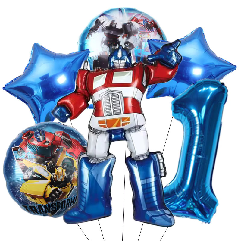 TOPTOY 6er Set Aluminiumfolienballons im Transformation Optimus Prime und Bumblebee Design, Mehrfarbig, Partydekoration für Kindergeburtstage - Bild 2