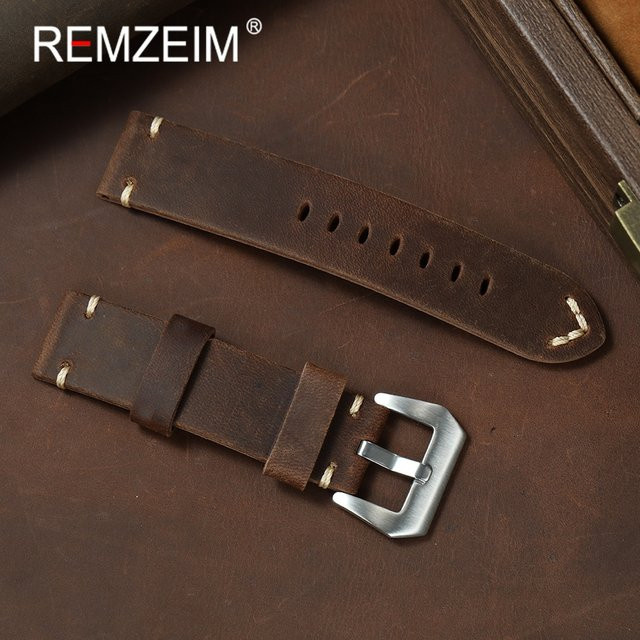 REMZEIM Uhrenarmband Leder, Vintage, Herren - Bild 1