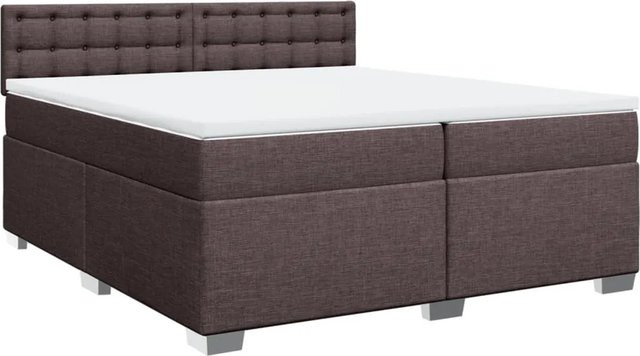 vidaXL Boxspringbett Hybrid mit Matratze und Kopfteil, Braun, B: 200 cm, T: 200 cm, H: 100,5 cm - Bild 1