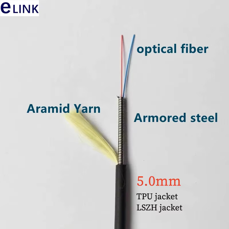 Elink LC-LC Gepanzertes Singlemode Optisches Patchkabel BD24 2C 2-adrig SM LSZH Outdoor Schwarz - Bild 2