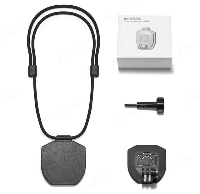 Magnetischer Umhängeband-Halter mit Lanyard-Adapter für GoPro Hero 13 12 11 10, Insta360 X4 X3 und DJI Osmo Action 6 5 Pro 4 in Schwarz - Bild 1