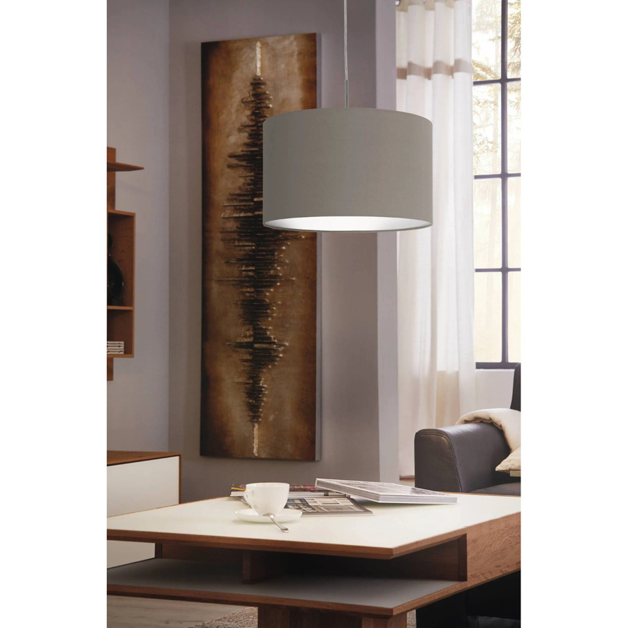 Eglo Hängeleuchte Pasteri 1-flammig in Taupe-Nickel matt, Durchmesser: 38 cm, E27, 60W - Bild 2