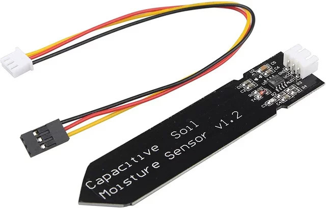 wishiot Kapazitives Bodenfeuchtesensormodul mit analogem Ausgang, korrosionsbeständig, 3,3V-5,5V, Schwarz, 5/10 Stück für Arduino, ESP32 und Raspberry Pi - Bild 1