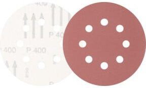 PFERD TOOLS Universal Korund Klettscheibe KSS für Exzenterschleifer, Körnung 400, Durchmesser: 125 mm, 25 Stück, Rot - Bild 1