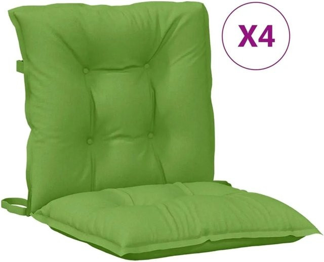 vidaXL Niedriglehner-Auflagen 4er-Set Melange Grün aus Polyester, B/T/H: 100 x 50 x 7 cm - Bild 1