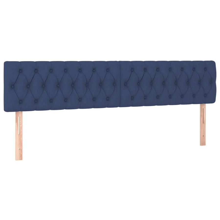 vidaXL LED Kopfteil in Blau mit integrierter Beleuchtung und USB-Ladeanschluss, gepolstert aus Stoff, B: 200 cm, H: 78 bis 88 cm, T: 7 cm - Bild 2