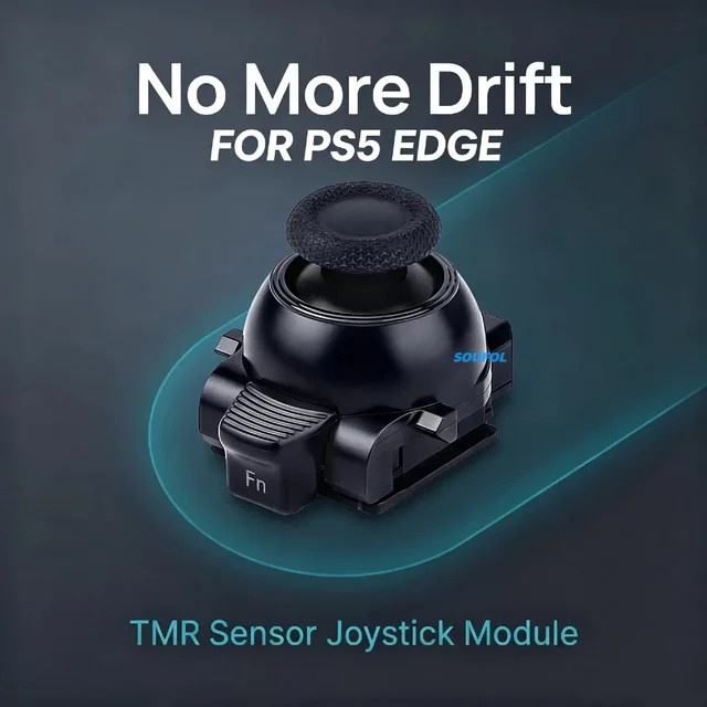 K-Silver JS13PRO+ TMR-Sensor-Joystick für PS5 Edge, Anti-Drift Analog-Rocker-Ersatz, Hochpräzises Gaming-Thumbstick-Modul in Schwarz und Silber - Bild 1