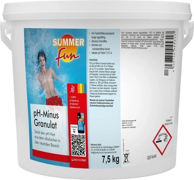 Steinbach Summer Fun pH-minus Granulat zur pH-Wert-Regulierung, 7,5 kg - Bild 1