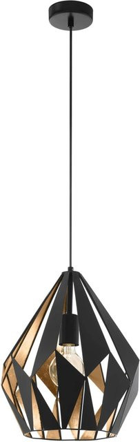 Eglo Pendelleuchte Carlton 1-flammig in Schwarz-Gold, Durchmesser: 31 cm, Höhe: 110 cm - Bild 1