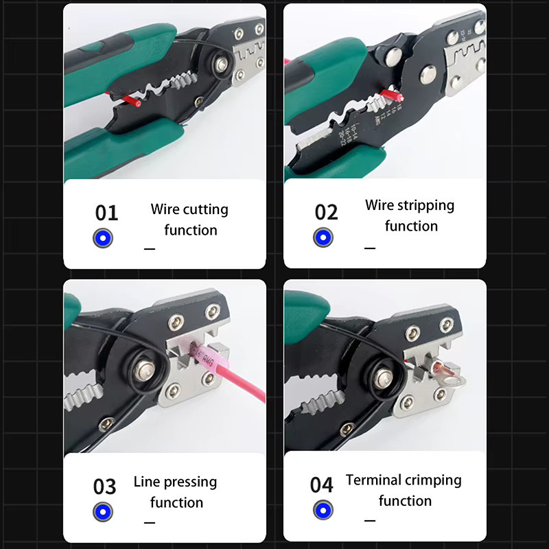 HUXUAN Multifunktions-Crimper Crimpzange für Futaba JR JST Servo Stecker 14-26 AWG Draht Gerade aus Metall - Bild 2