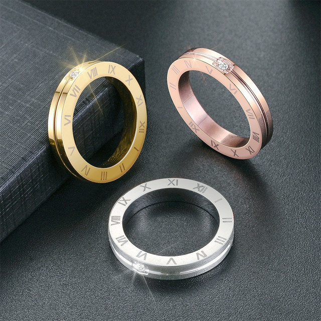 NUOBING Ring Edelstahl, Zirkonia, Silber, Damen - Bild 1