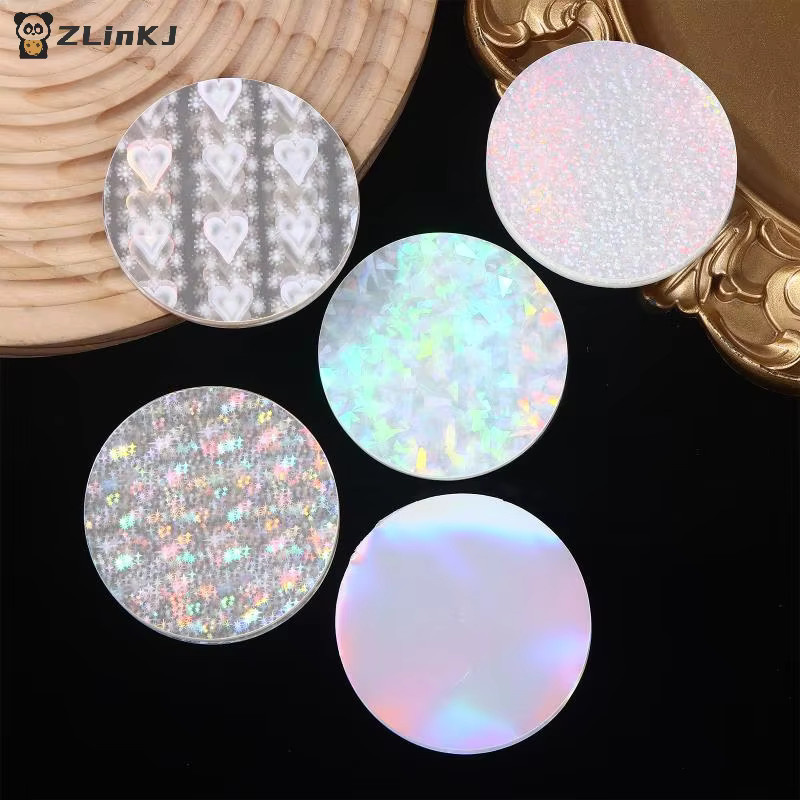 JETTING 100 Stück Transparente Abzeichen-Schutzhüllen mit Laser-Stern- und Herz-Muster für DIY Abzeichenhersteller, Breite: 7 cm - Bild 1