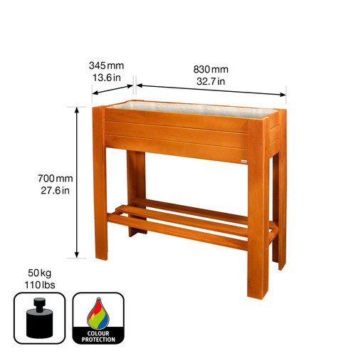 Wagner SYSTEM Holz-Hochbeet Green Box Light aus Pappel und Kastanie, braun, B/T/H: 83 x 35 x 70 cm - Bild 3