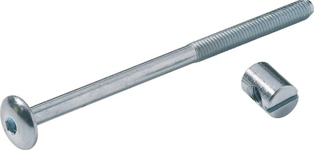 Hettich Verbindungsschraube M6 x 100 mm mit Kloben, 4 Stück, silber, galvanisiert - Bild 1
