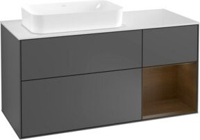 V&B Waschtischunterschrank Finion mit Wandbeleuchtung in Anthrazit, Breite: 120 cm, Tiefe: 50,1 cm, Höhe: 50,1 cm - Bild 1