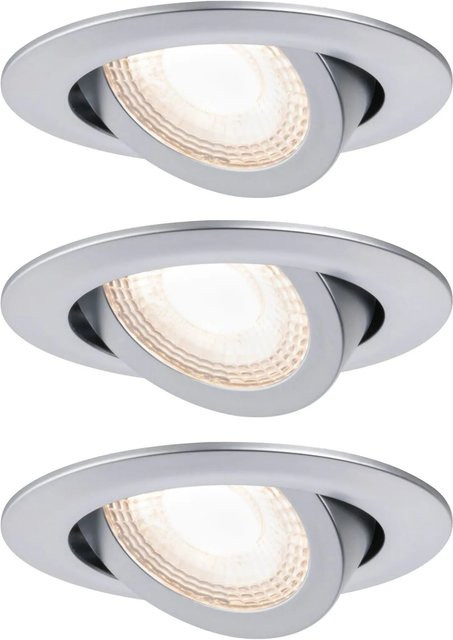 Paulmann 92986 EBL 3stepdim LED-Einbauleuchten 3er Set, schwenkbar, warmweiß, Chrom matt - Bild 2