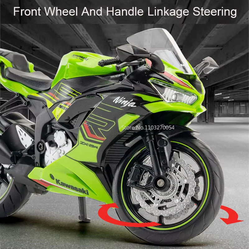 MAKEDA Diecast Modellmotorrad Kawasaki Ninja ZX-6R Legierung Spielzeug in Grün im Maßstab 1:12 - Bild 2