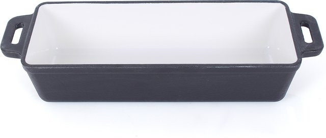 ECHTWERK Gusseisen Brotbackform und Auflaufform aus emailliertem Gusseisen, Weiß, B/T/H: 36,0 x 12,0 x 9,0 cm - Bild 1
