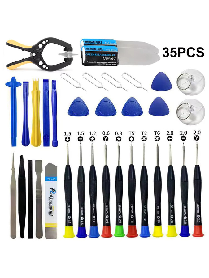 Handy-Reparatur-Werkzeugset mit Spudger Hebelwerkzeug, Schraubendreher-Set, LCD-Bildschirmöffner und Zange in Multicolor für iPhone X 8 7 - Bild 1