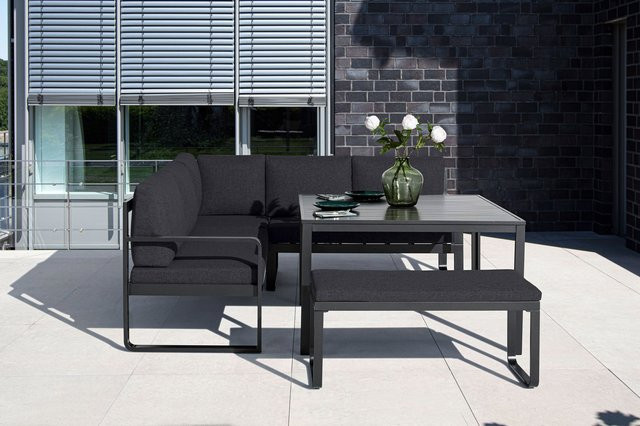 Kettler Ocean Dining-Lounge Gartenmöbel aus Aluminium in Anthrazit inklusive Kissen, B: 223 cm, T: 200 cm - Bild 1