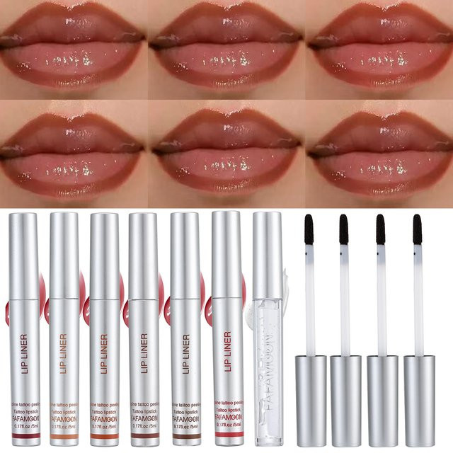 Lippenöl-Set mit Lipliner, glänzend, Unisex - Bild 1