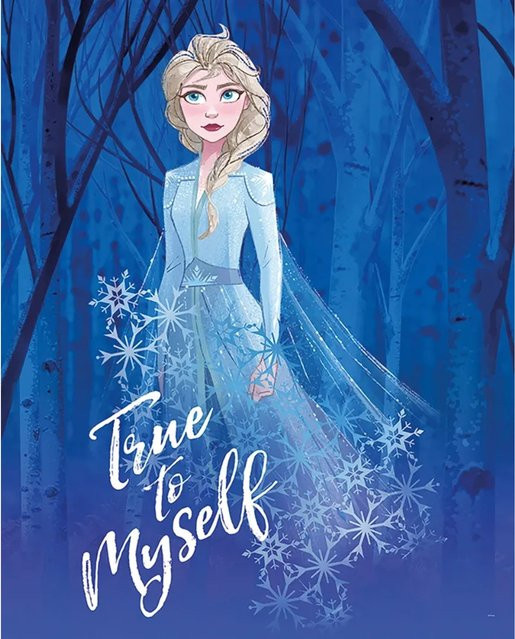 Komar Wandbild Frozen Elsa Myself in Blau, B: 40 cm x H: 50 cm - Bild 1