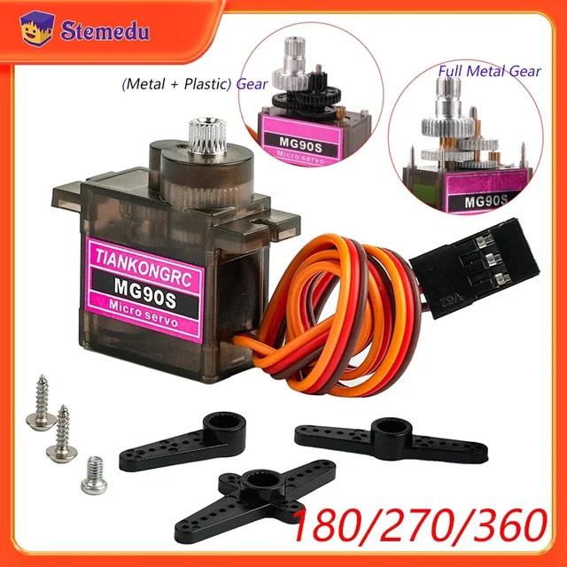 wishiot MG90S Micro-Servomotor, Metall-/Kunststoffgetriebe - Bild 1