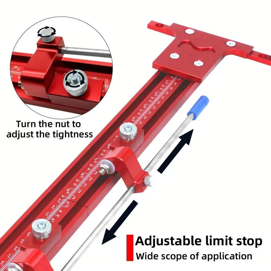 Wnew Parallel-Schienenführungssystem aus Aluminiumlegierung in Rot für Kreissägen zur präzisen Führung und wiederholbaren Schnitten - Bild 3