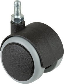 BS Kunststoffdoppelrolle in Schwarz mit M8 Gewindestift, Durchmesser 50 mm, Tragkraft 50 kg - Bild 1