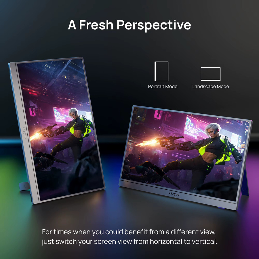 ARZOPA Tragbarer Monitor 16,1 Zoll 2,5K QHD 180Hz mit 107% sRGB als externer Zweitbildschirm für Laptop, PC, PS5, Mac und Xbox, Modell Z3FC - Bild 4