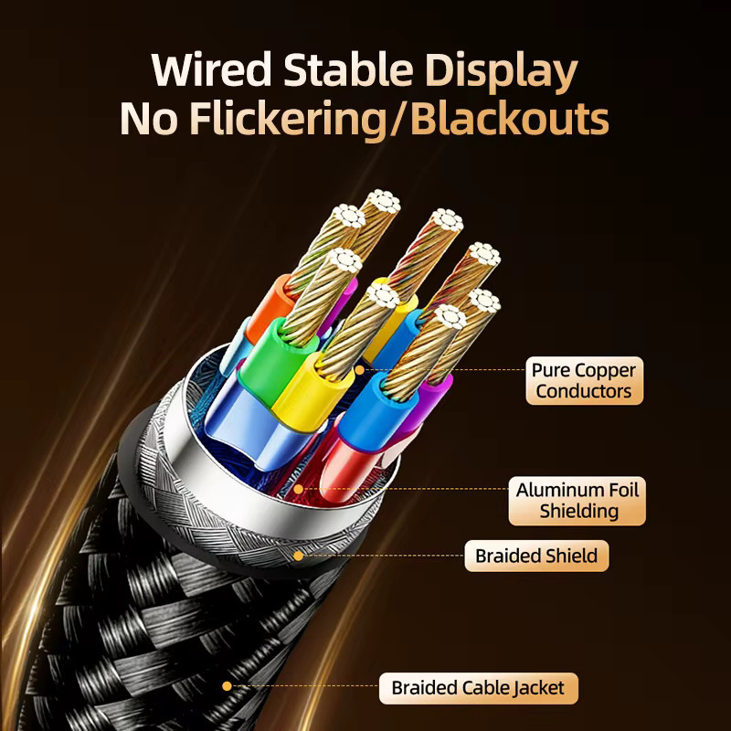 WANJEED USB4 USB-C-auf-USB-C-Kabel in Schwarz mit 40 Gbit/s Datenübertragung, 240 W 5 A PD-Schnellladung und 8K@120Hz Videoausgabe, geflochten - Bild 5