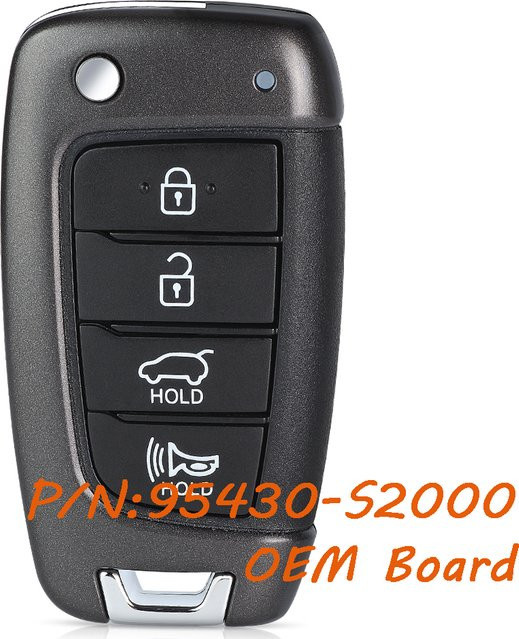 KEYECU OEM Smart Remote Key Fob 95430-S2000 für Hyundai Santa Fe 2019-2021, 4 Tasten, 434 MHz, Schwarz, ohne Chip - Bild 1