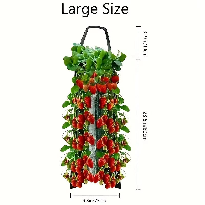 FLOWERS SPRAL Wandhängender Pflanzbeutel aus Stoff in Armegrün für vertikales Gärtnern von Gemüse und Blumen, B/T/H: 70,0 x 25,0 cm - Bild 2