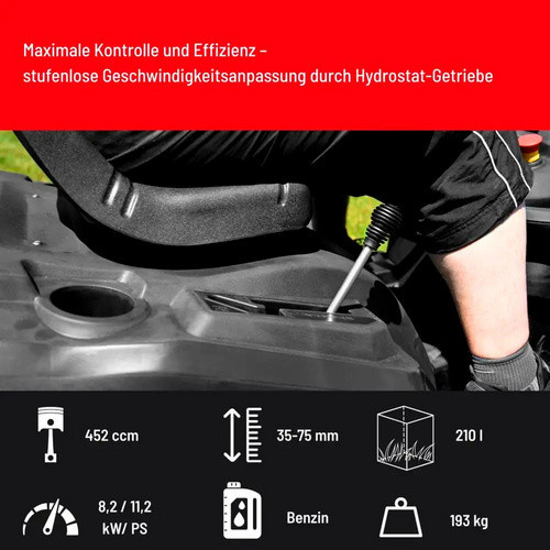 Güde Rasentraktor GAR 960 T Hydrostat in Schwarz mit 96 cm Schnittbreite - Bild 4